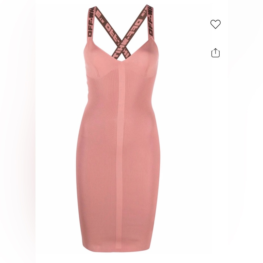 Off-White Strapless Pink Dress